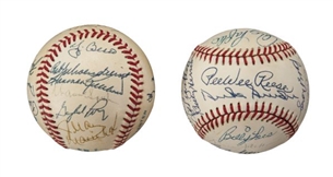 Pair of Hall of Famers and Stars Signed Baseballs Featuring Berra, Spahn, Reese and more